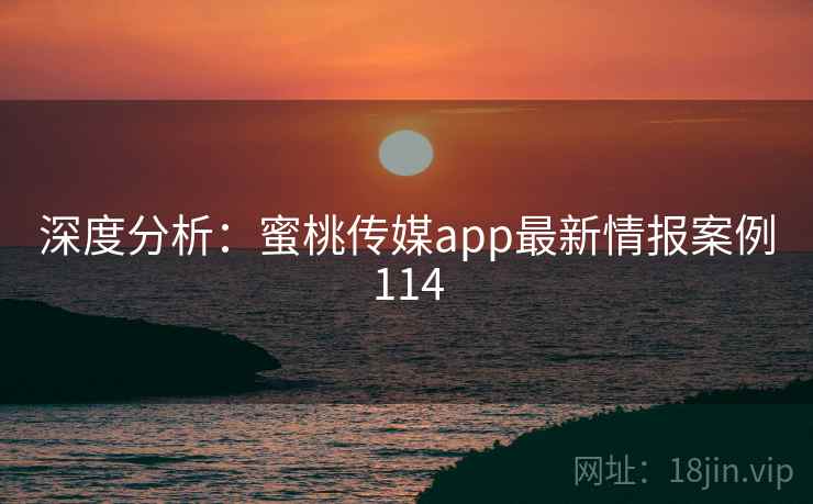 深度分析：蜜桃传媒app最新情报案例114